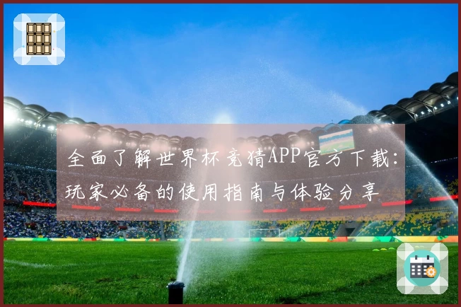 全面了解世界杯竞猜APP官方下载：玩家必备的使用指南与体验分享